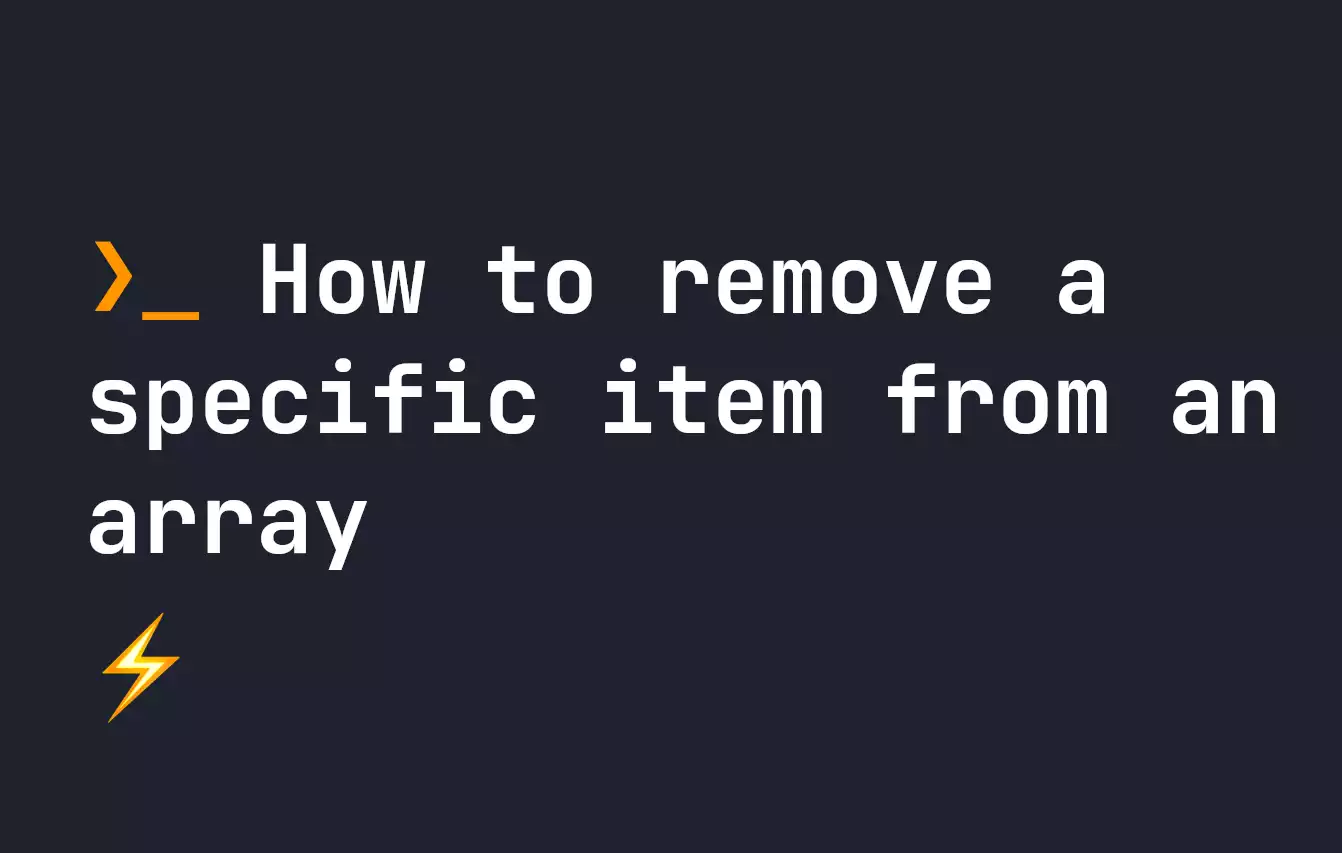 How To Remove A Specific Item From An Array