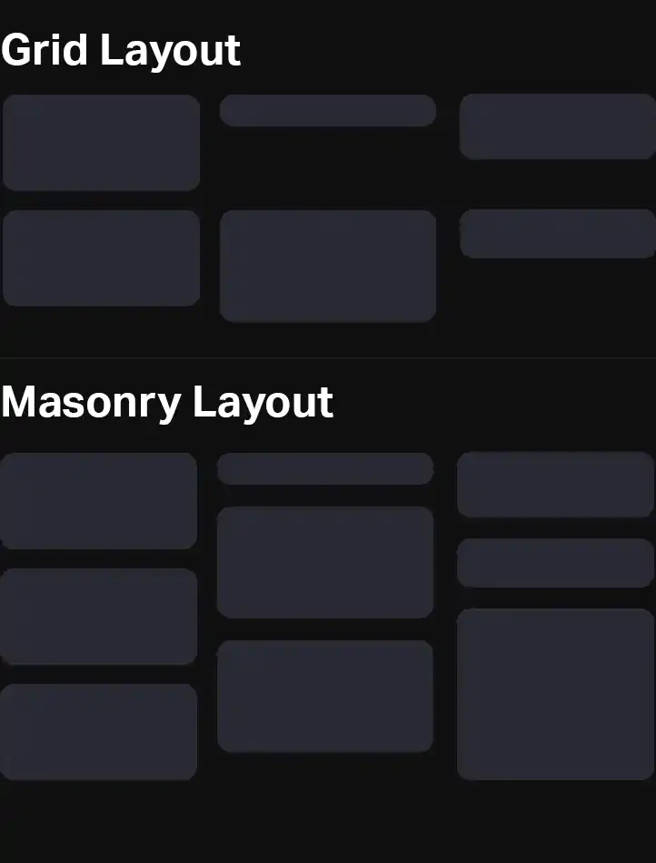 Image of Masonry vs Grid layout